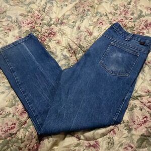 WORKRITE BENCHMARK Mens Jeans 38x34 Blue Denim Relaxed Fit Arc Rated Welding